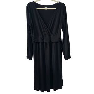 Old Navy Maternity Long Sleeve Nursing Dress | Black | Large